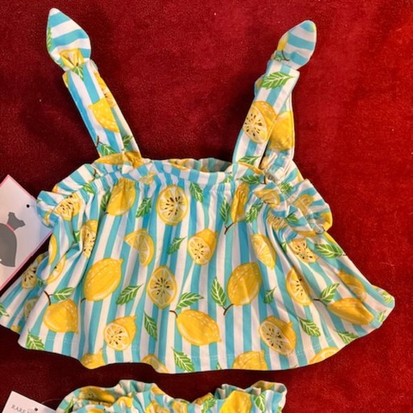NWT! RARE EDITIONS - Girl's Size 2T - Adorable Striped Pattern 2 Piece Short Set - Picture 5 of 9